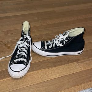 Brand new black high top converse